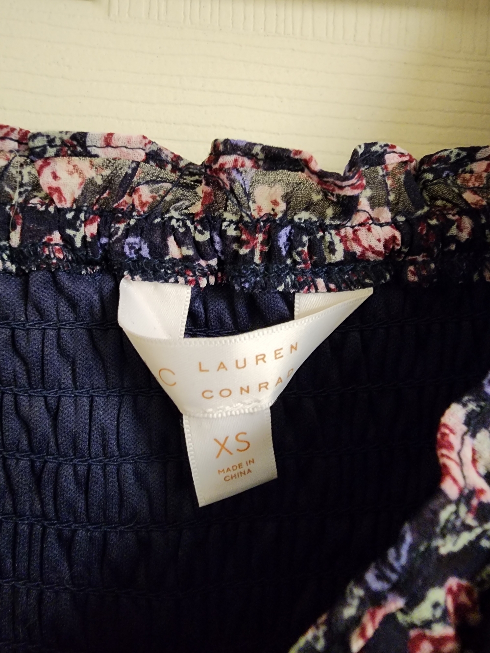 LC Lauren Conrad Navy Dress with Pink Floral Print - Picture 3 of 3